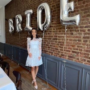 Chi Chi London long sleeve floral embroidered wedding/bridal dress